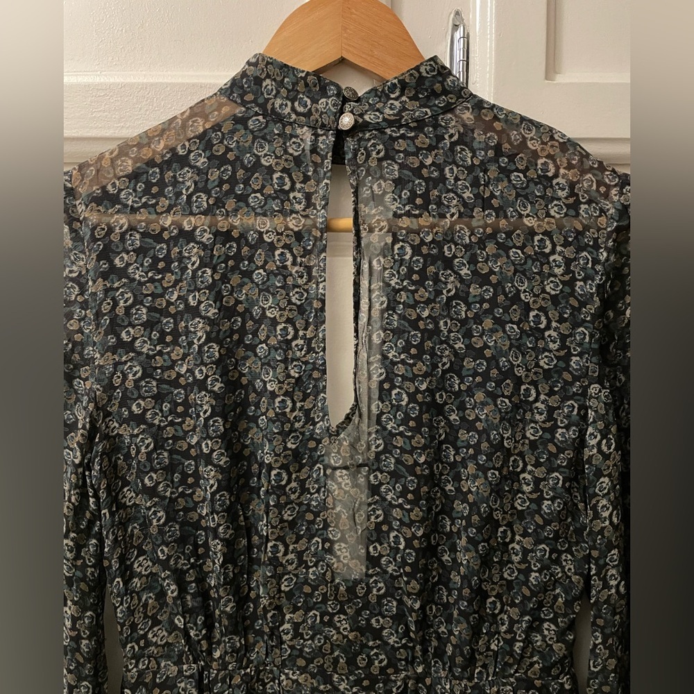 Free People blue floral printed tunic mini dress - Picture 3 of 6